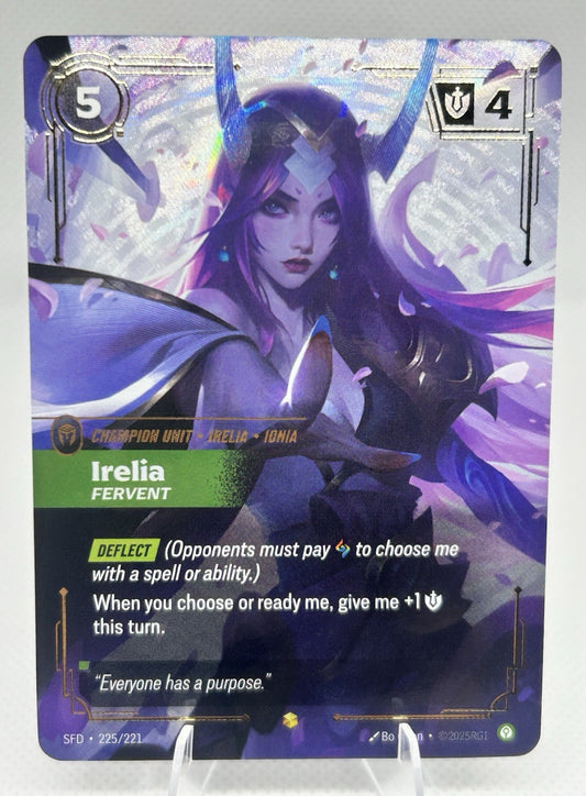Riftbound League of Legends TCG Irelia Fervent 225/221 Showcase Spiritforged NM0