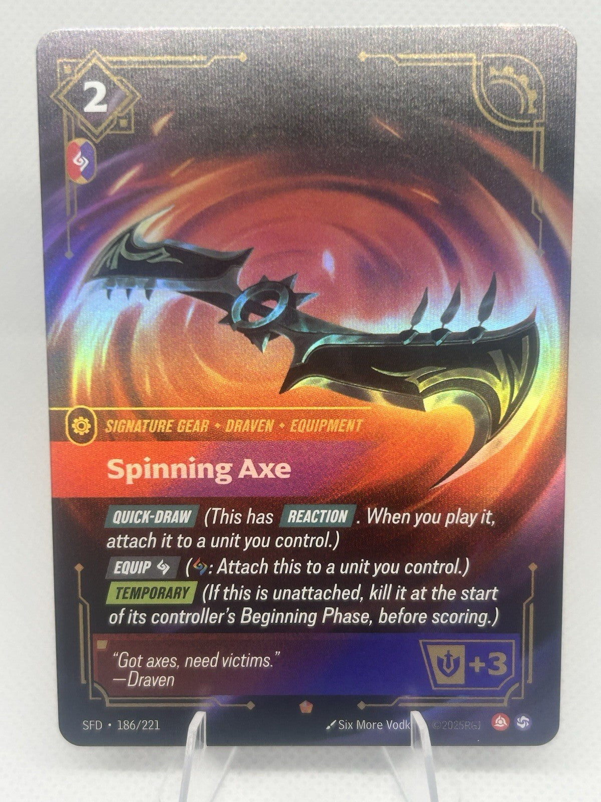Riftbound League of Legends TCG Spinning Axe 186/221 Foil Epic NM0