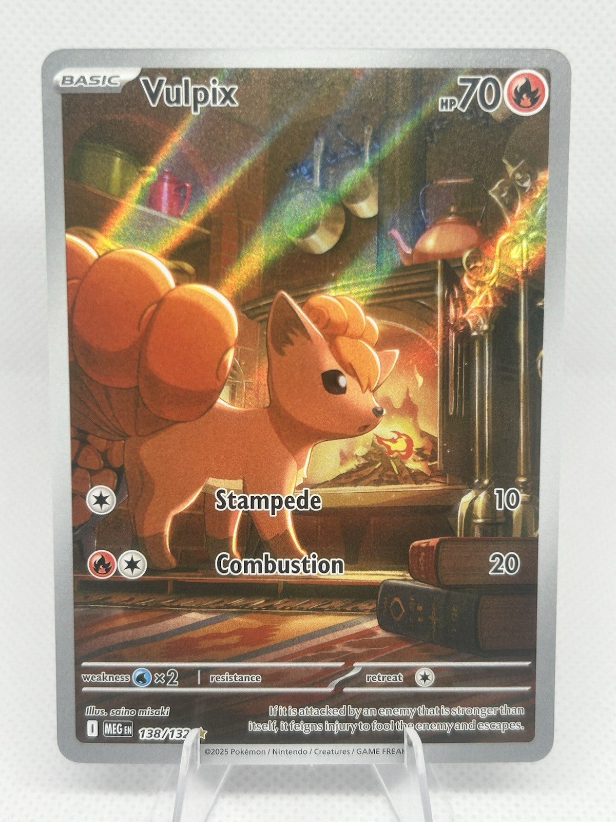 Pokemon Vulpix 138/132 Illustration Rare IR Mega Evolution ME01 Holo NM0