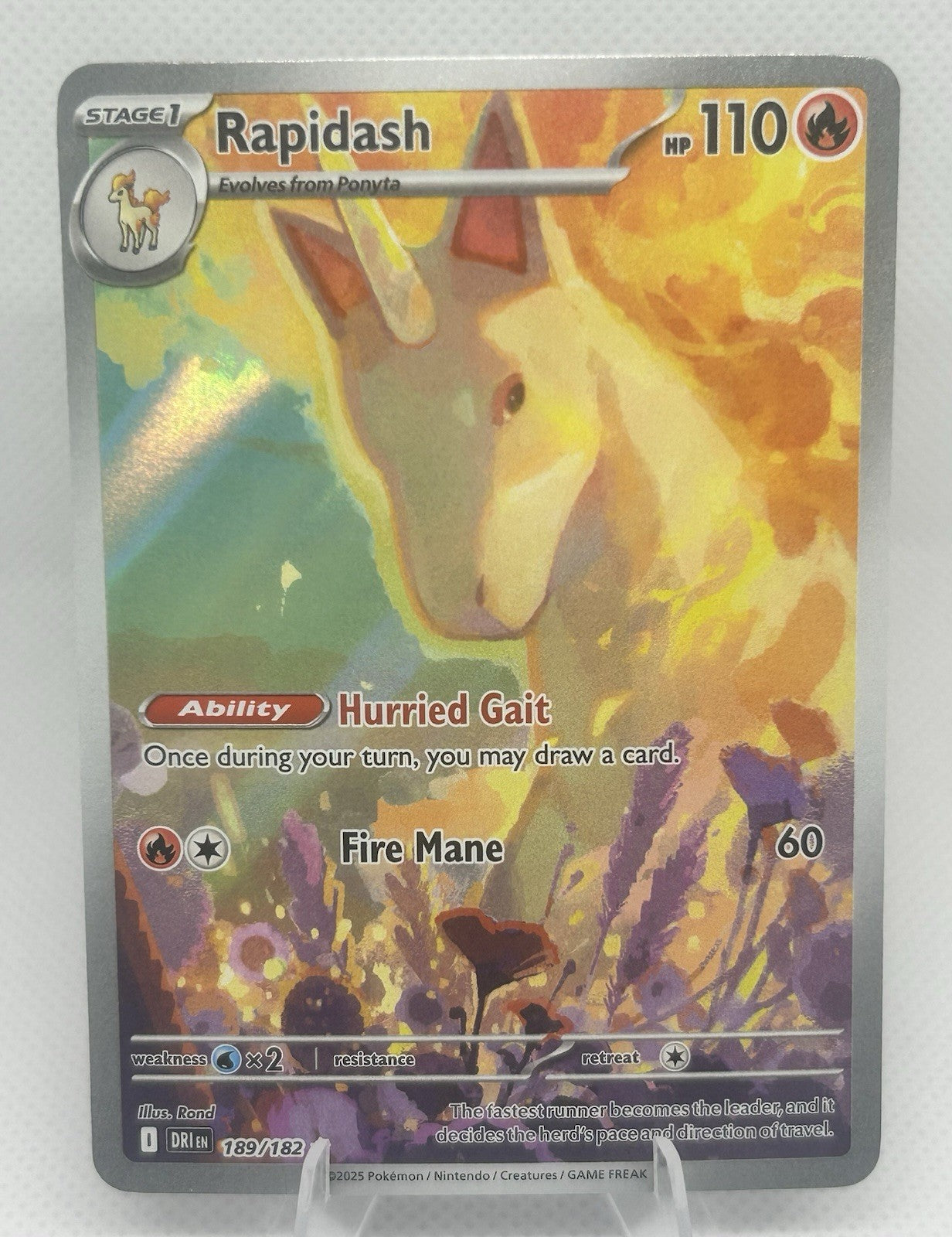 Pokemon Rapidash 189/182 Illustration Rare IR Destined Rivals DRI NM0