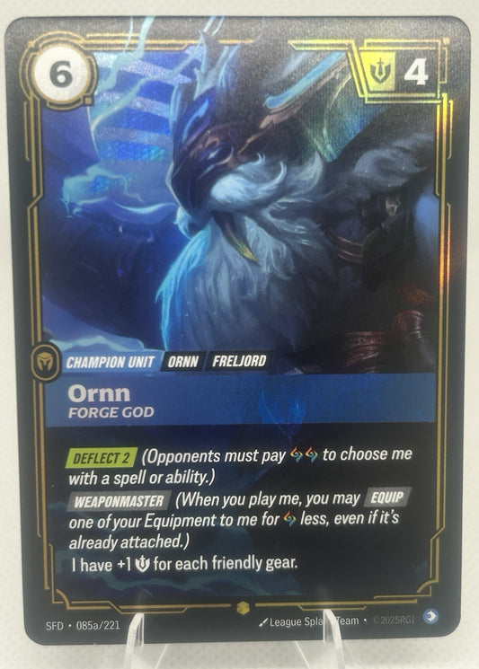 Riftbound League of Legends TCG Ornn Forge God 085a/221 Showcase Alt Art NM0