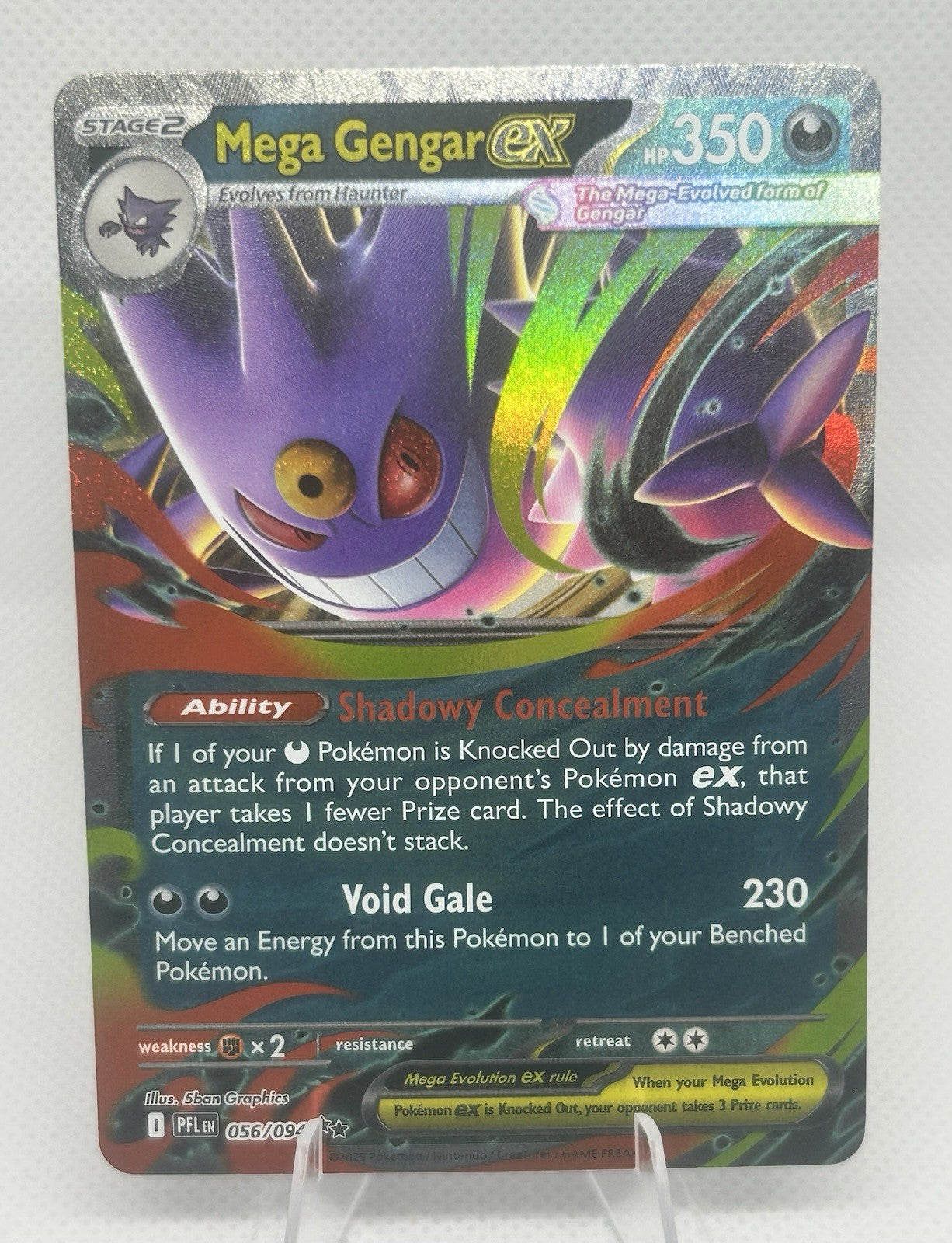 Pokemon ME02 Phantasmal Flames Mega Gengar ex 056/094 Double Rare RR Holo NM0
