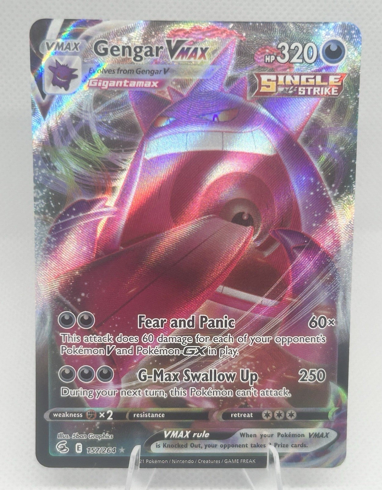 Pokemon Fusion Strike Gengar VMAX 157/264 Ultra Rare Holo NM Sword & Shield0