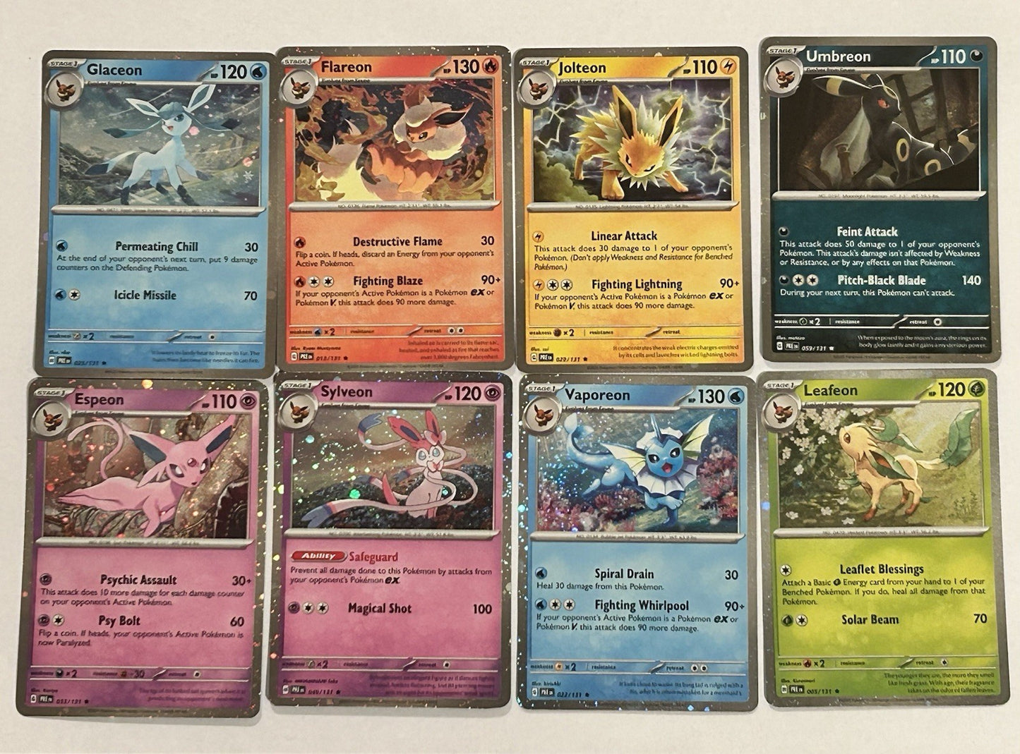 Pokemon Eevee Evolution Cosmos Holo Set SWIRLS Umbreon Sylveon NM0