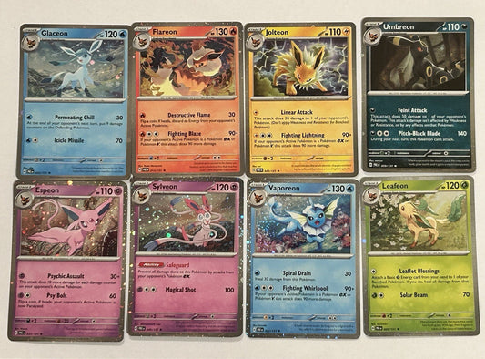 Pokemon Eevee Evolution Cosmos Holo Set SWIRLS Umbreon Sylveon NM0