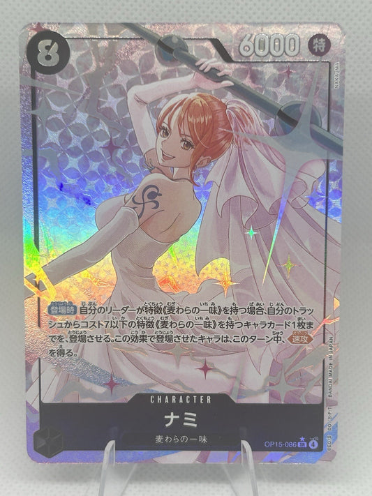 One Piece Nami OP15-086 SR Alt Art Parallel OP15 Japanese NM0